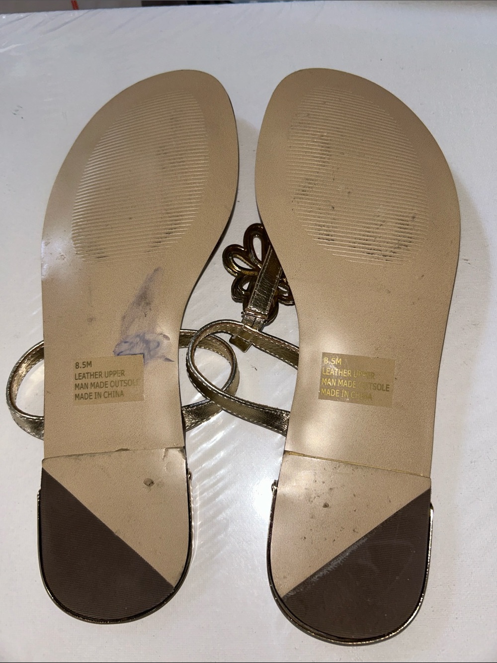 Lilly Pulitzer Metallic Gold Floral T-Strap Sandals - Picture 6 of 6